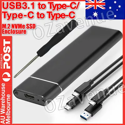 M.2 NVME TO USB 3.1 Enclosure Type-C Storage Case Adapter SSD SATA External AU • $20.59