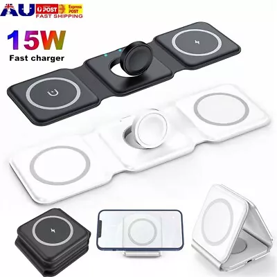 3 In 1 Magnetic Foldable Wireless Charging Station For IPhone 15 14 13 Airpods • $29.99