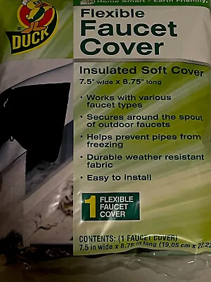 Duck Flexible Slip-On Insulated Black Outdoor Faucet Cover Freeze Protection NEW • £3.02