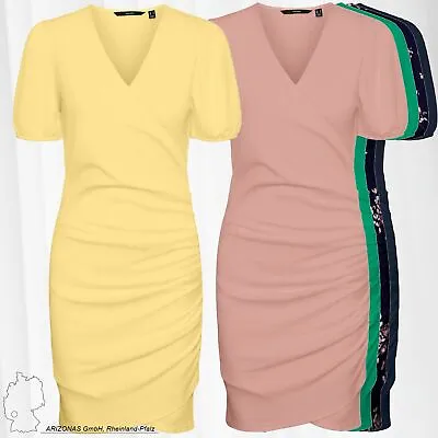 £33.60 • Buy VERO MODA Women Blouses Dress Midi Short Sleeve Tunic Knee Length Ribbed VMELISA