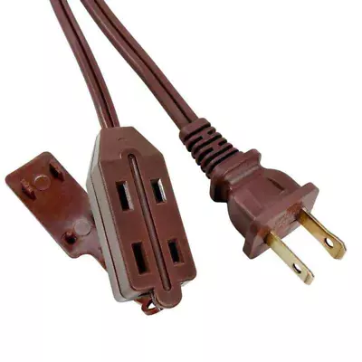 12ft. Indoor Cube Tap Extension Cord Brown Provides 3 Outlets Electronic Devices • $5.49