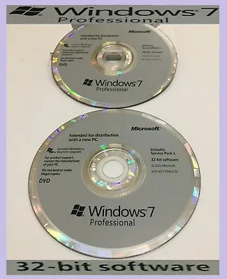 £39.99 • Buy Microsoft Windows 7 Professional 32-Bit Software Sp1 Original New
