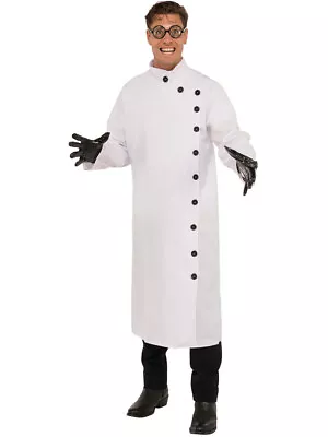 Men's Crazy Mad Scientist Button Up White Lab Coat Costume • $34.98