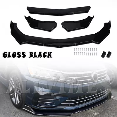 For VW For CC For Passat 2008-2021 Front Bumper Lip Spoiler Splitter Gloss Black • $49.99