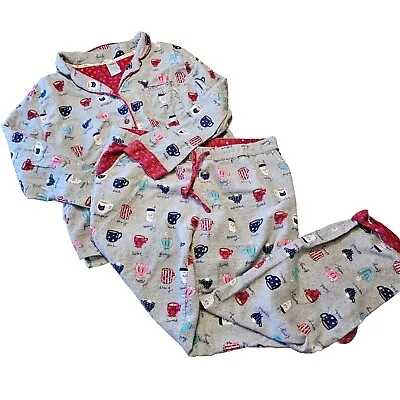 Munki Munki Pajamas Size Large Coffee Lover Flannel Rich Strong Hot Nutty Spicy • $15.99