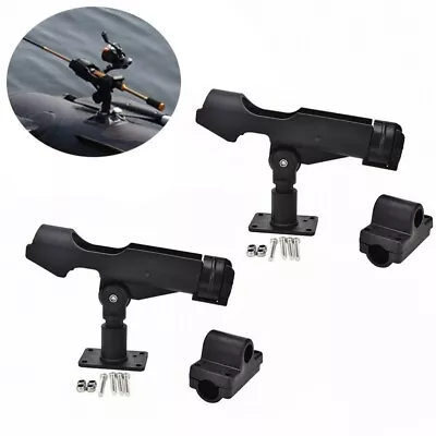 2pcs Adjustable Fishing Rod Pole Mount Stand Bracket Holder For Kayak Canoe Boat • £13.99