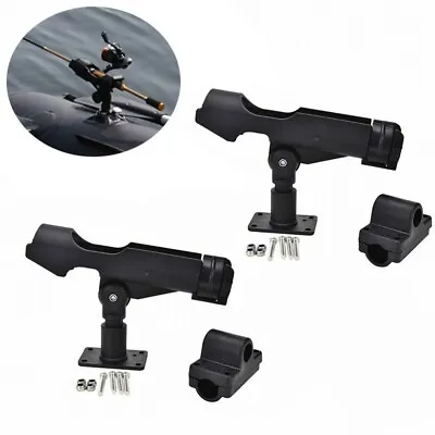 Adjustable Raft Boat Kayak Fishing Rod Pole Stand Bracket Mount Holder Rest Rack • £20.79