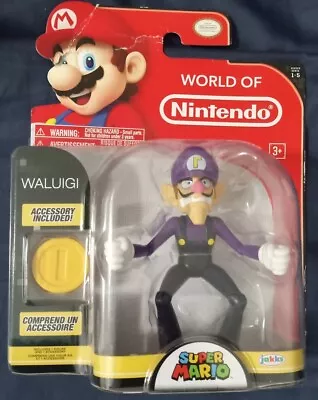 World Of Nintendo Super Mario Waluigi 4 Inch Action Figure DAMAGED PACKAGING • $59.99