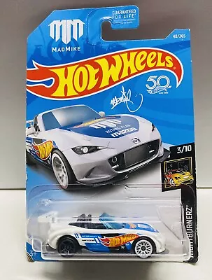 15 MAZDA MX-5 MIATA #40 Nightburnerz 3/10-2018 Hot Wheels 1:64 White Diecast Car • $5.99