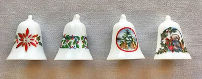 4 Porcelain Thimble Bells ~ Hallmark Miniature Collector Series ~ Complete Set • $13.95