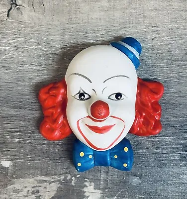 $9.95 • Buy Vintage Hand Painted Ceramic Circus Clown Wall Hanging Red Hair 