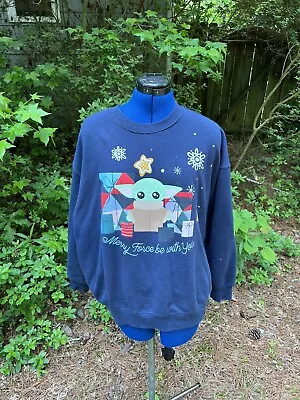 Disney Parks Star Wars Baby Yoda Grogu Christmas Sweater Medium M World • $20