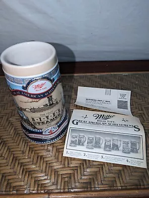 Miller High Life Great American Achievements Beer Stein 1989 First River Steamer • $14.99