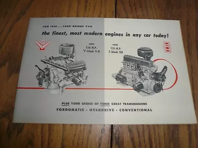 1954 Ford Engines And Transmissions Sales Booklet - Vintage • $18.94