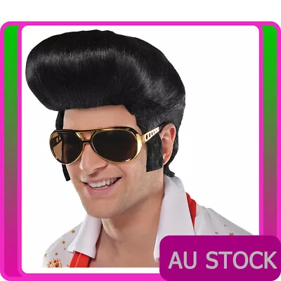 Elvis Presley Black Wigs Rock N Roll Move Star 1950s 50s 60s Rock & Roll  • $27.54