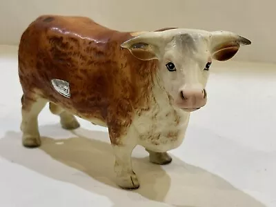 Vintage Lefton Hereford Bull Figurine Porcelain Cow Bulls Hereford Bull • $65