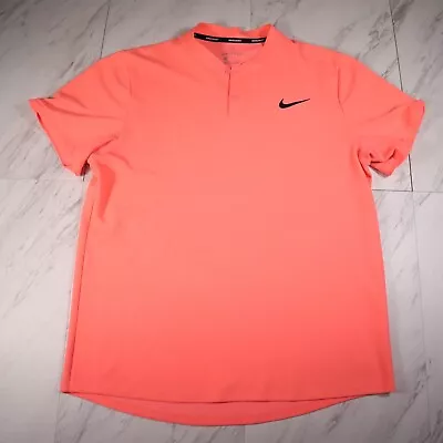 Nike Court Advantage Dri Fit Top Tennis Shirt Mens L Nadal Alcaraz Pink Orange • $54.88