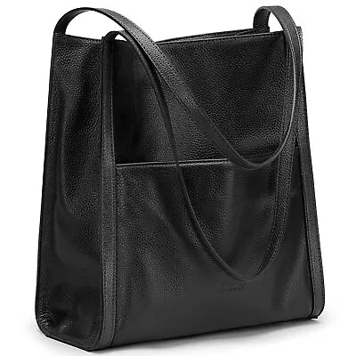 Women Shoulder Bag Genuine Leather Totes Purses And Handbags Medium Size Black • $95.68