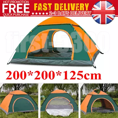 Pop Up Tent 3-4 Man Person Family Tent Outdoor Camping Beach Automatic Shelter • £23.96