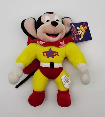 Rare U.S.A 2002 Mighty Mouse With Tag Terrytoons Toy Network Plush Stuffed Toy • $31.45