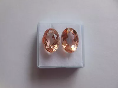 2 Pcs Front To Back Drilled Hydro Morganite Pink Quartz Faceted Oval Cut Beads • $12.06