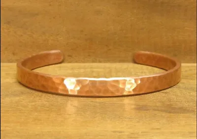 Pure Copper Cuff Bracelet Heavy Hammered Copper Bracelet Men For Heath Arthritis • $13.99