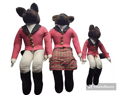 Hanford's 22” Mr & Mrs Fox Equestrian Fox Hunt Plush Shelf Sitters Vintage + 16  • $55.95