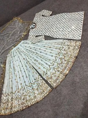 Indian Wedding Women Wear Georgette Top Palazzo And Designer Dupatta For Party • $67.10