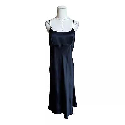 Morgane Le Fay Black Silk Slip Dress Size Small • $120