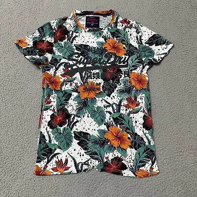 Superdry Shirt Mens Medium Floral Allover Print Short Sleeve Crewneck Colorful • $18.99