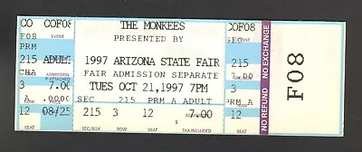 The Monkees Arizona State Fair Unused Full Concert Ticket 10/21/97 • $14.99