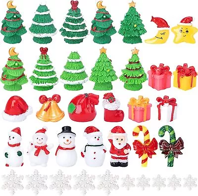 37Pcs Mini Resin Christmas Ornaments Mini ChristmasTheme Resin Miniature Pendant • $29.99