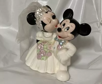 Mickey Minnie Wedding Kiss Disney Store Pottery Figurine Figure Welcome Doll Jap • $80.01