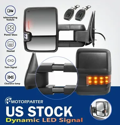 Power Fold Tow Mirrors Manual Extended For 07-13 Chevy Silverado GMC Sierra 1500 • $279.95