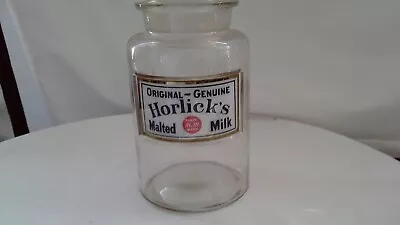 Horlicks Malted Milk Fountain Glass Jar Great Condition! • $285