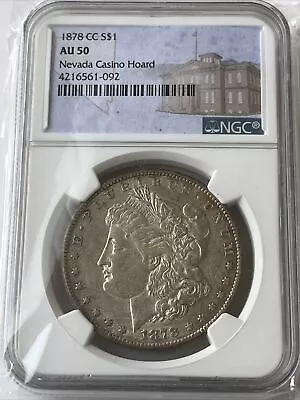 1878-CC Morgan Dollar NGC AU50 Key Date Nevada Casino Hoard Pedigree Everyman • $319.95