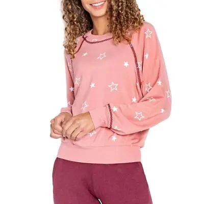 P.J. Salvage Womens Sweatshirt Stars Crewneck Sleep Shirt Loungewear BHFO 1528 • $12.99