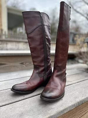 Frye Tall Leather Riding Boots Excellent Cond. Melissa Tab Side Zip W Size 9 B • $64.99