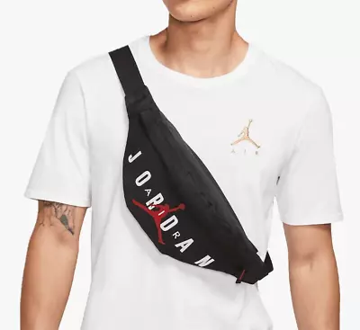 Nike Air Jordan Crossbody Bag Fanny Pack Hip Waist Belt Black Red 9B0533-023 New • $28.99