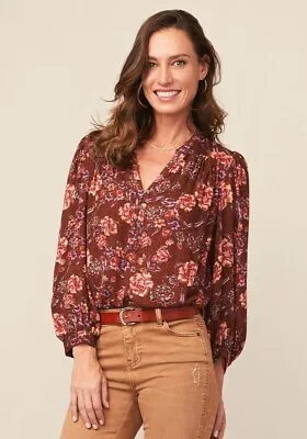 Matilda Jane Good Hart GH Mariposa Floral Blouse Size L Large NWT • $46.95