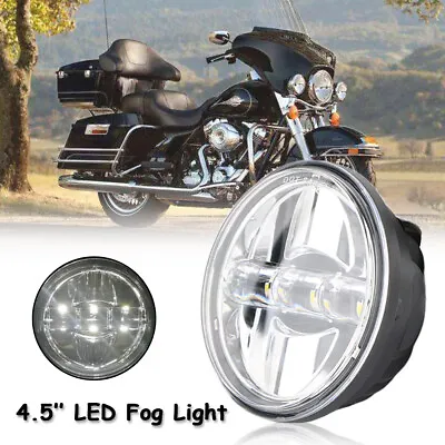 $28.50 • Buy Chrome 4.5 Motorcycle LED Auxiliary Passing Spot Lights For Harley Touring Lamps
