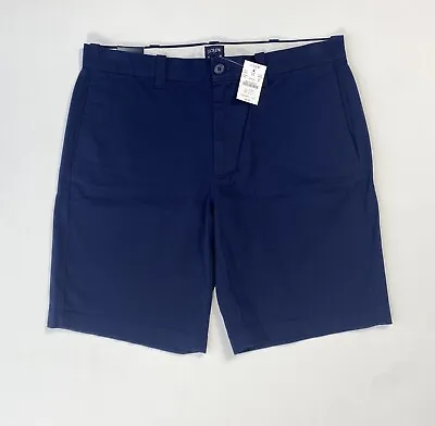 J. Crew Mens 9  Chino Shorts Size 32 (34) Navy Blue NWT Preppy Stretch Casual • $19.99