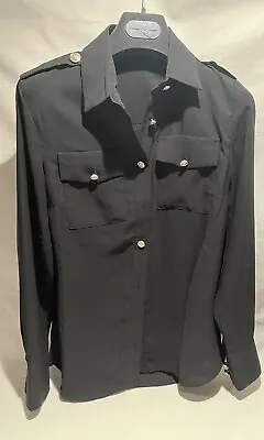 Holland Cooper Black Military Shirt Long Slv  V Gd Used Twice Sz 8 • £62.50
