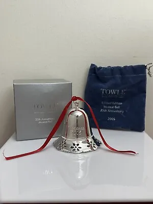 🌲 Towle Silversmiths 2005 Silver Plated Pierced Annual Christmas Bell With Box • $15.99