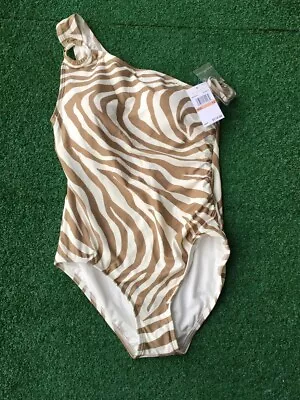 NWT $114 MICHAEL KORS ONE SHOULDER  ASYMMETRICA SWIMSUIT Size 14 • $59.99