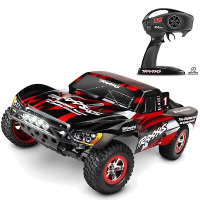 Traxxas Slash Red 1/10 2WD Short-Course Brushed Rtr + Akku 12V Charger And LED • £227.37