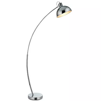 £76.36 • Buy Arco Curved Arched Standard Floor Lamp Light & Bell Shade, Chrome