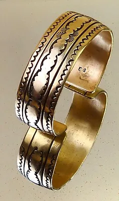 Vintage Southwestern Navajo Copper/Brass Bracelet 6   Hallmarked/Singed E B • $120.37