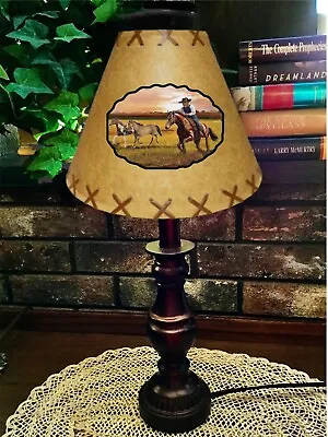Lamp Shade Western Rustic Western Cowboy Horse Clips On Bulb No Harp Required • $29