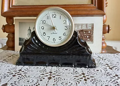 Vintage Desk Mantel Shelf Clock Majak Crystal Glass 7 Days Soviet USSR • $99.99